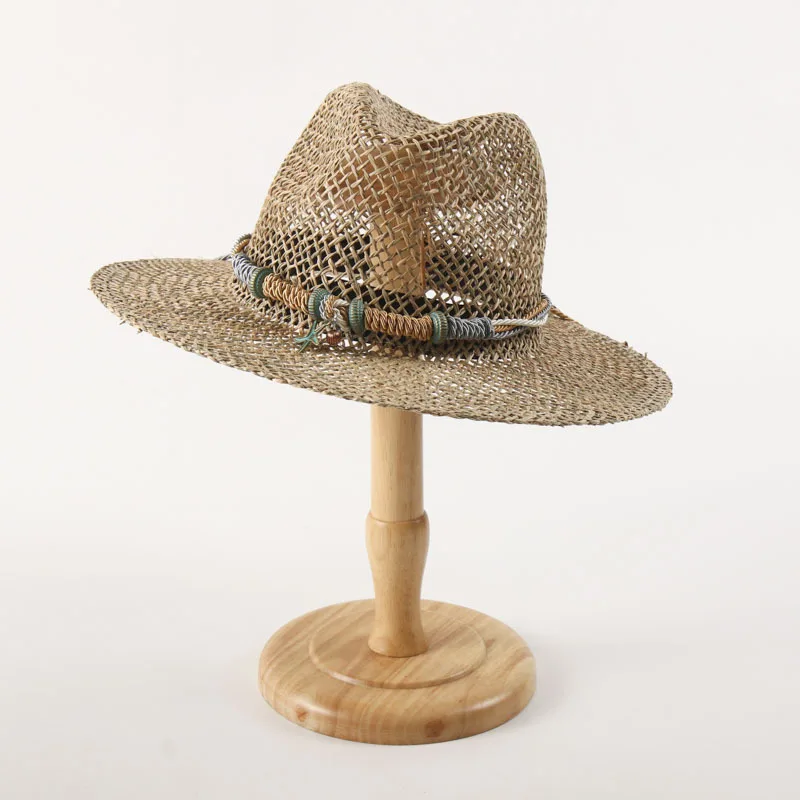 

Women Wide Brim Foldable Straw Beach Hat Summer UV Protection Sun Hat Hollow Pointed Top Breathable Travel Outdoor
