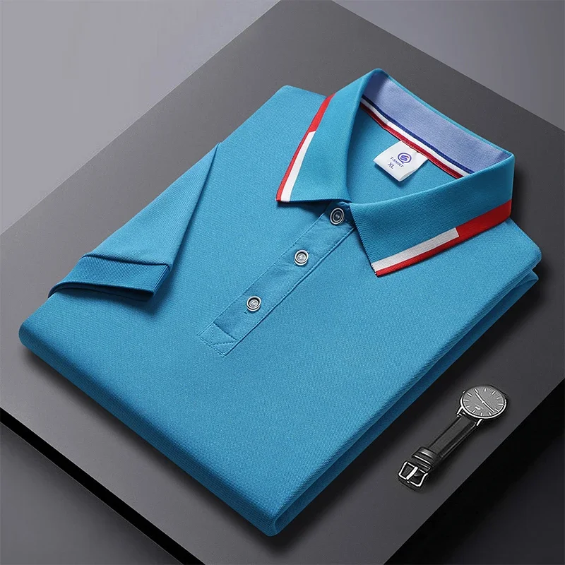 

2025 Women New Summer Fashion Solid Color Simple Flip Collar Men's Short sleeved T-shirt Fashion Versatile POLO Shirt Men's