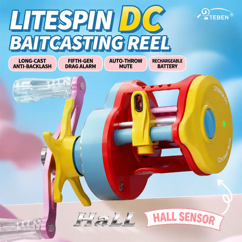 Teben Litespin Dc Baitcasting Fishing Reel Anti Backlash Self Charging Long Casting General Use Micro Lure 7 2 To 1 Gear Ratio