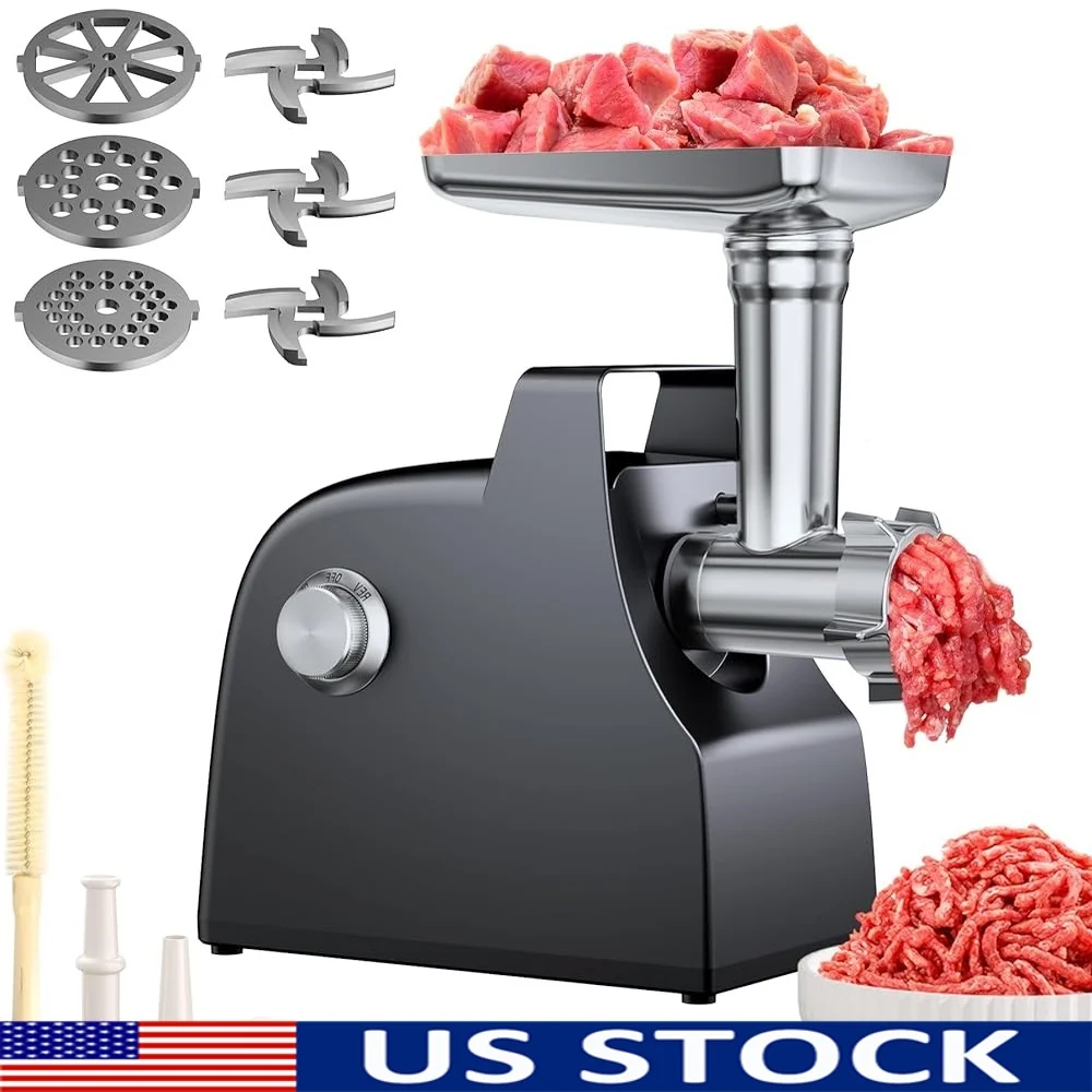

Upgraded Electric Meat Grinder 3000W Heavy Duty Kitchen Machine with 3 Blades Sausage Stuffing Kit and Easy Clean Design
