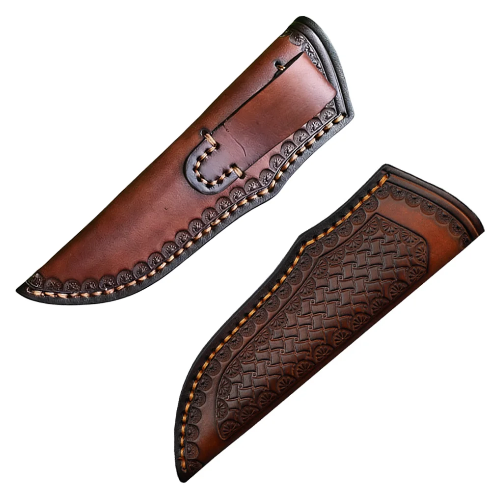 18×3.5CM Fixed Blade Knife Holster Genuine Cowhide Leather Scabbard Universal Fit Premium Accessories