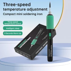 USB/TYPE-C Interface Wireless Three Speed Temperature Adjustment Small Mini Soldering Iron Three Speed Temperature Adjustment