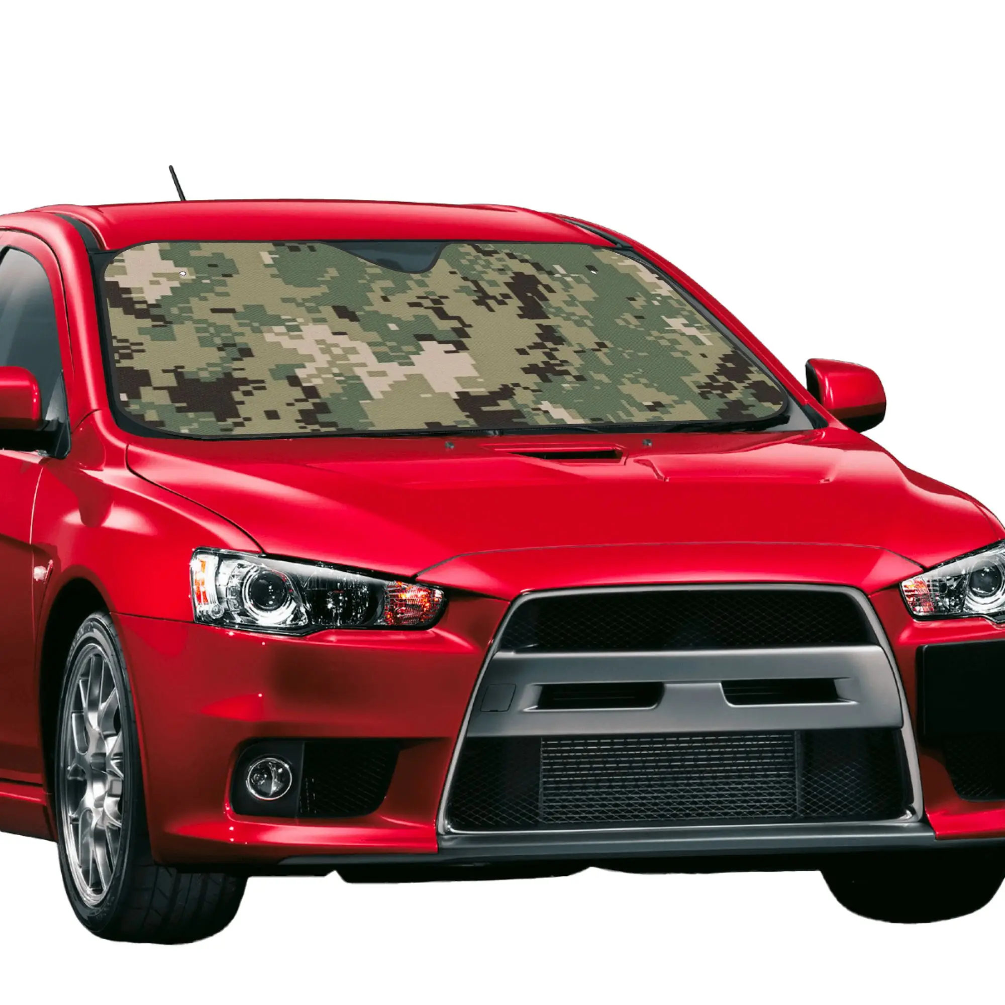 Windshield Sun Shade Car Green Digital Camo Camouflage Solar Reflector Protector  Visor Screen Heat Insulation Cover