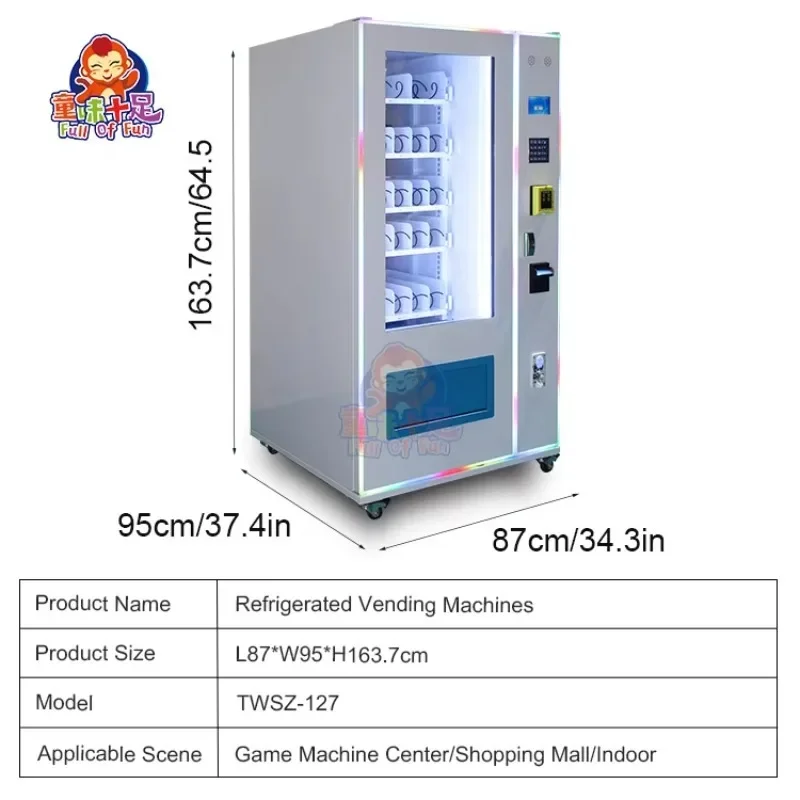

【Factory】2025 China Factory Smart 4 Layers Snack And Cold Drinks Vending Machines Small Refrigeration Fridge Vending Machine Aut