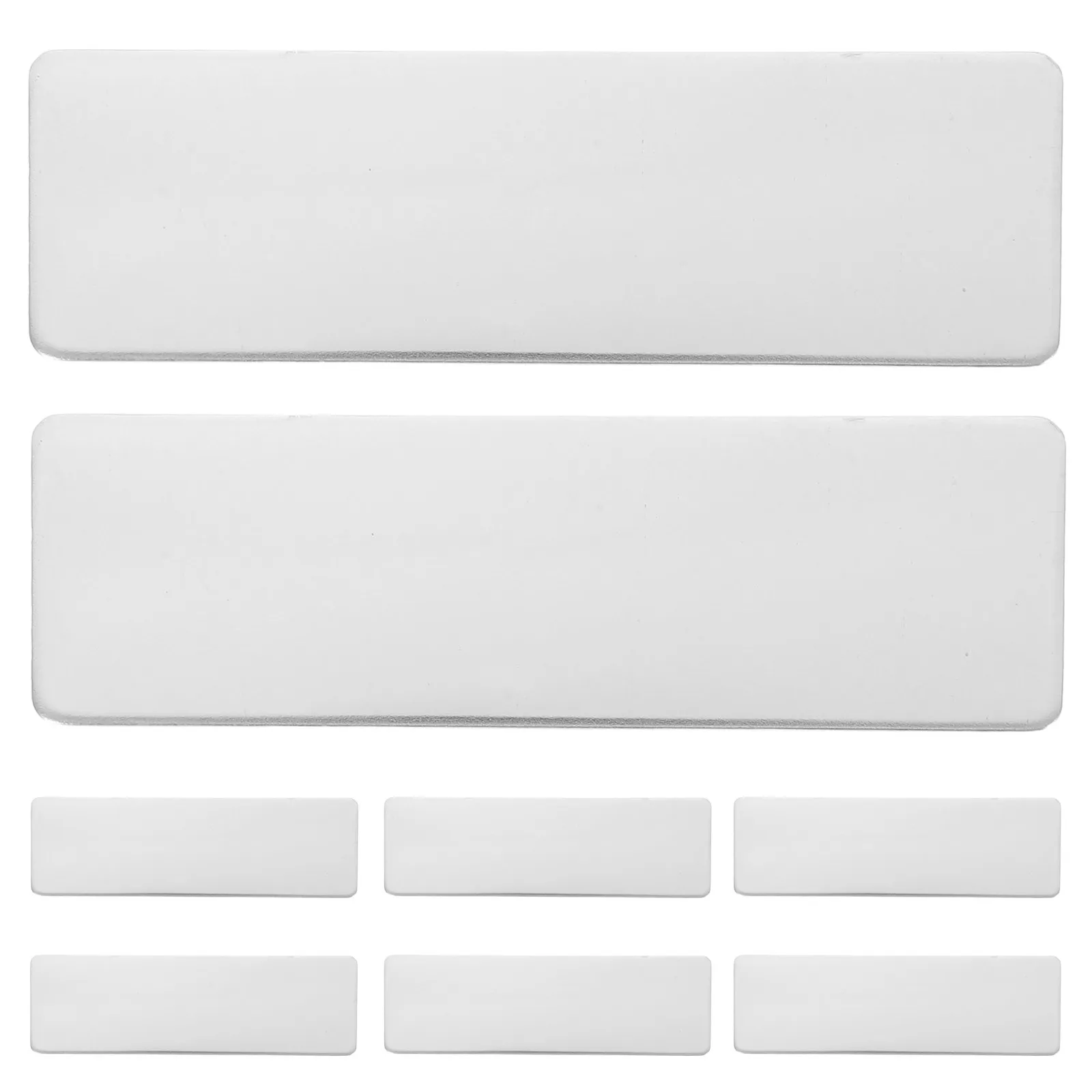 10Pcs Stainless Steel Blank Name Badge Bases Rust Resistant Metal Tags Smooth Edge Pins for Engraving Office Signs Plaques