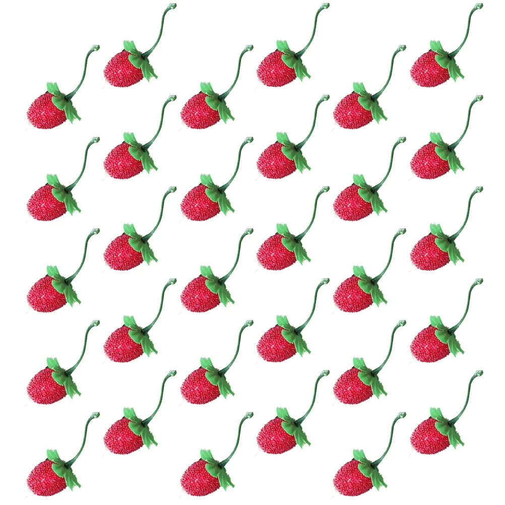 

30 Pcs Artificial Strawberry Decoration Lifelike Foam Fruit for Party Wedding Home Supermarket Photography Prop