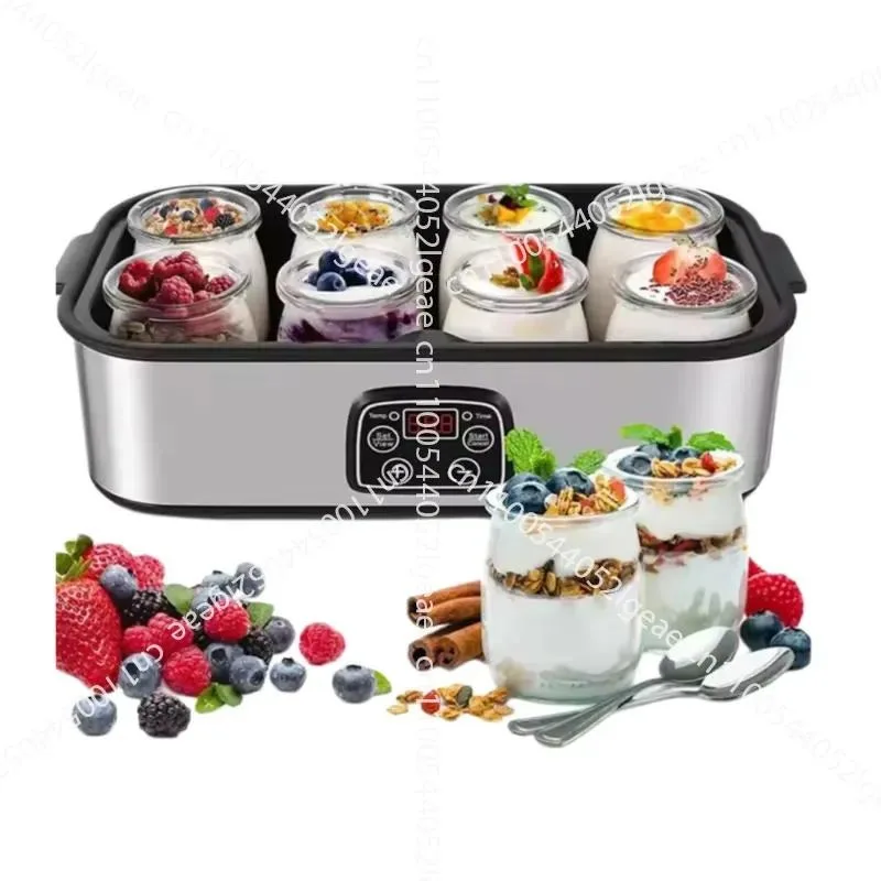 Electric Automatic Yogurt Dessert Machine with Stainless Steel Tank, Touch Control Timer, Suitable for Family Healthy Snacks