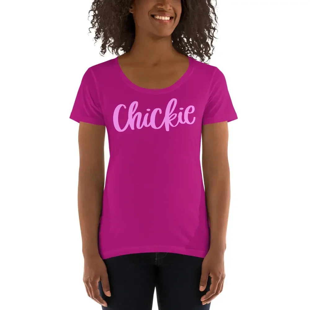 This Ladies Scoopneck T Shirt will look amazing on any chickie