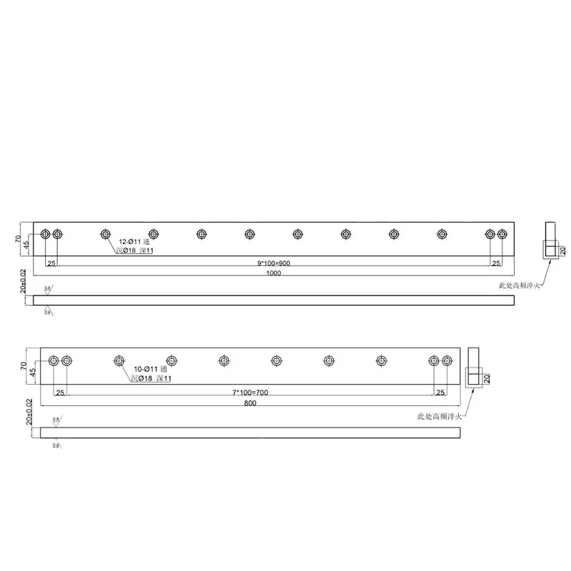 Customizable 800/1000mm Metal Guide Rail Punch Equipment CNC Machine Tool Accessories Mold Model Tile Stone Form Bending Machine