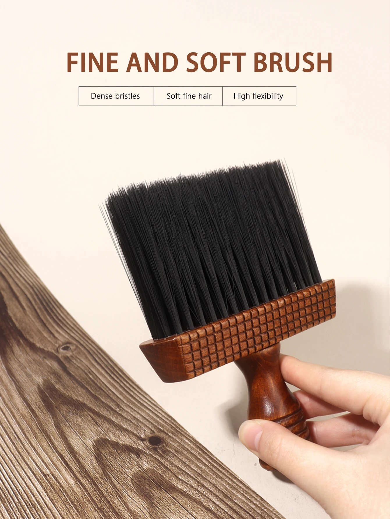 قطعة واحدة من أداة تصفيف الشعر الاحترافية لإزالة غبار الرقبة والوجه، وتنظيف الشعر بالفرشاة الناعمة الخاصة بشعر مستعار حقيقي