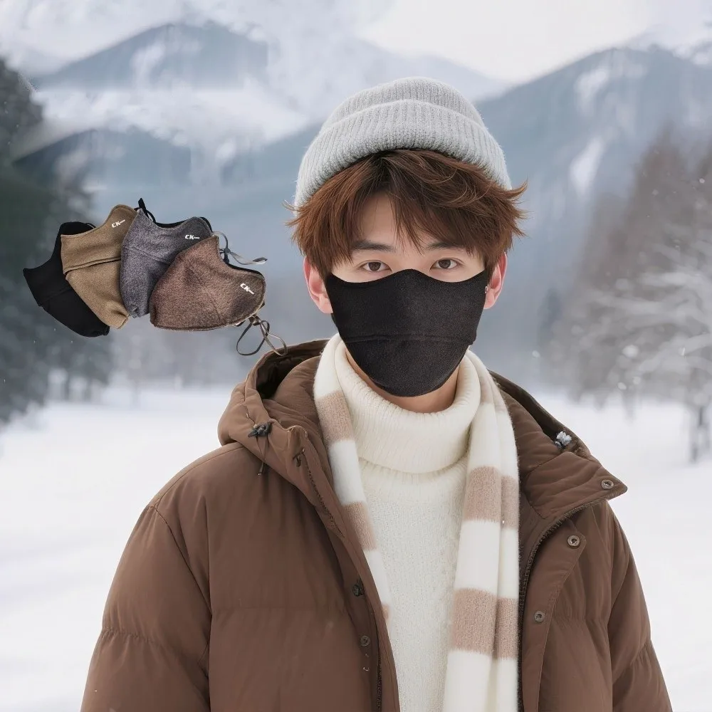 قناع دافئ مخملي جديد قابل للغسل ومضاد للغبار، قناع وجه جيني قابل للتنفس للخريف والشتاء #3