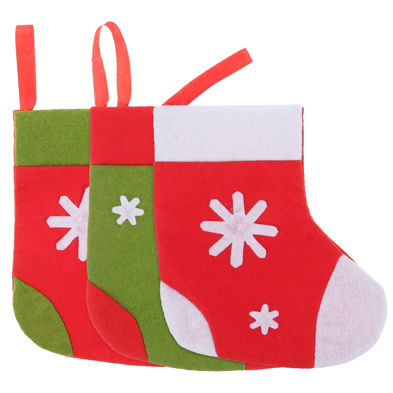

3 Pcs Christmas Sock Pendant Bag Decor Cutlery Pouch Holiday Utensil Holder Tableware Cloth Man