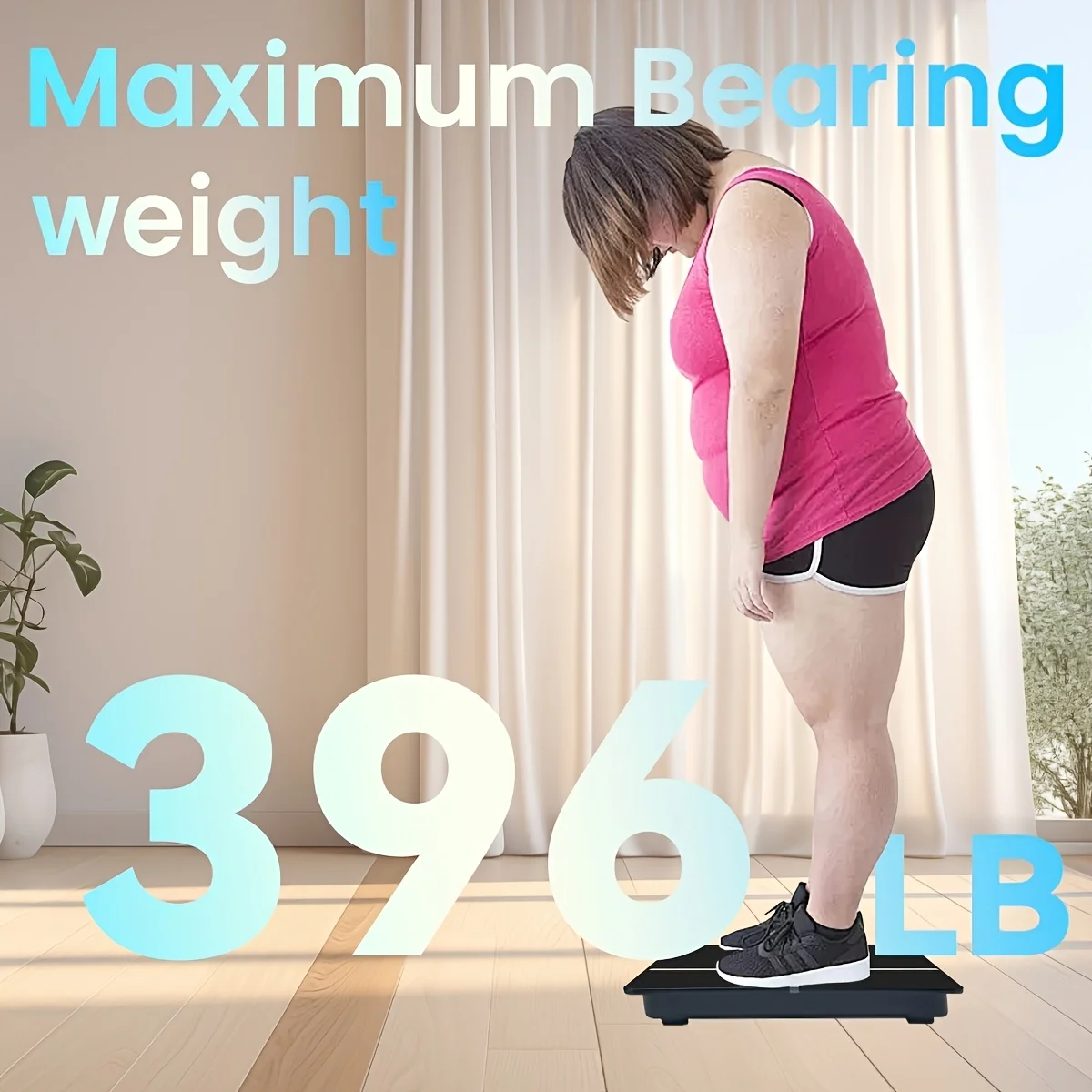 396 Pound Digital Weight Scale Bathroom Digital Weighing Machine Ultra Wide Platform Capacity Precise Security Electronic Scale Backlit LCD High-definition Display Screen And Temperature Display Body Fat Scale (Switchable Between KG And Pounds)