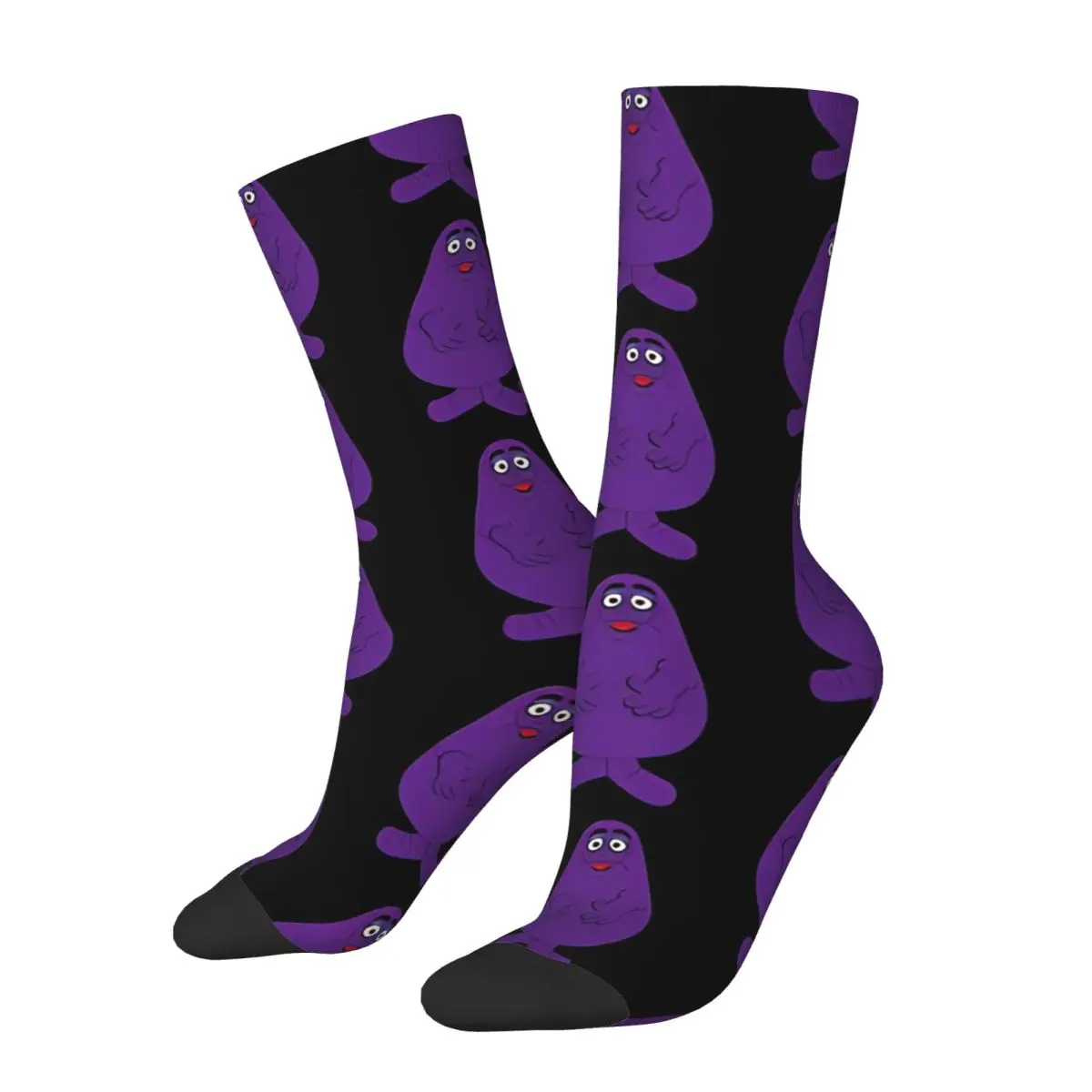 Mcdonaldland Grimace Socks Men Women Funny Happy Parody Mcdonalds Socks Harajuku Spring Summer Autumn Winter Middle Tube Socks