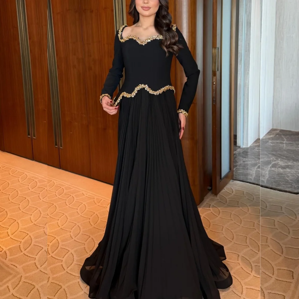 

Customized Elegant Off-the-shoulder Evening Gowns Rhinestone Glitter A-line Long Dresses Elegant Party Wedding Guest Dress