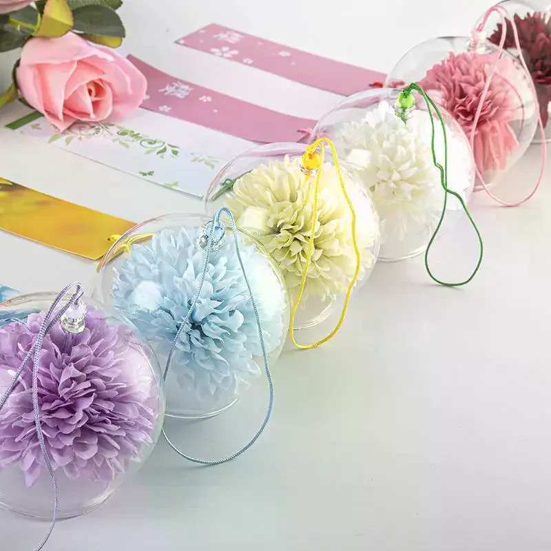 Japanese Style Glass Wind Chime With Artificial Flower Office Ornaments Home Window Garden Decor