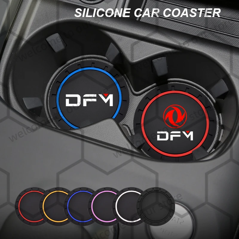 

2pcs For Dongfeng DFM Aeolus MX6 S50 T5 S30 AX7 AX5 AX3 Emblem Car Coaster Water Cup Slot Non-Slip Pad Auto Interior Accessories
