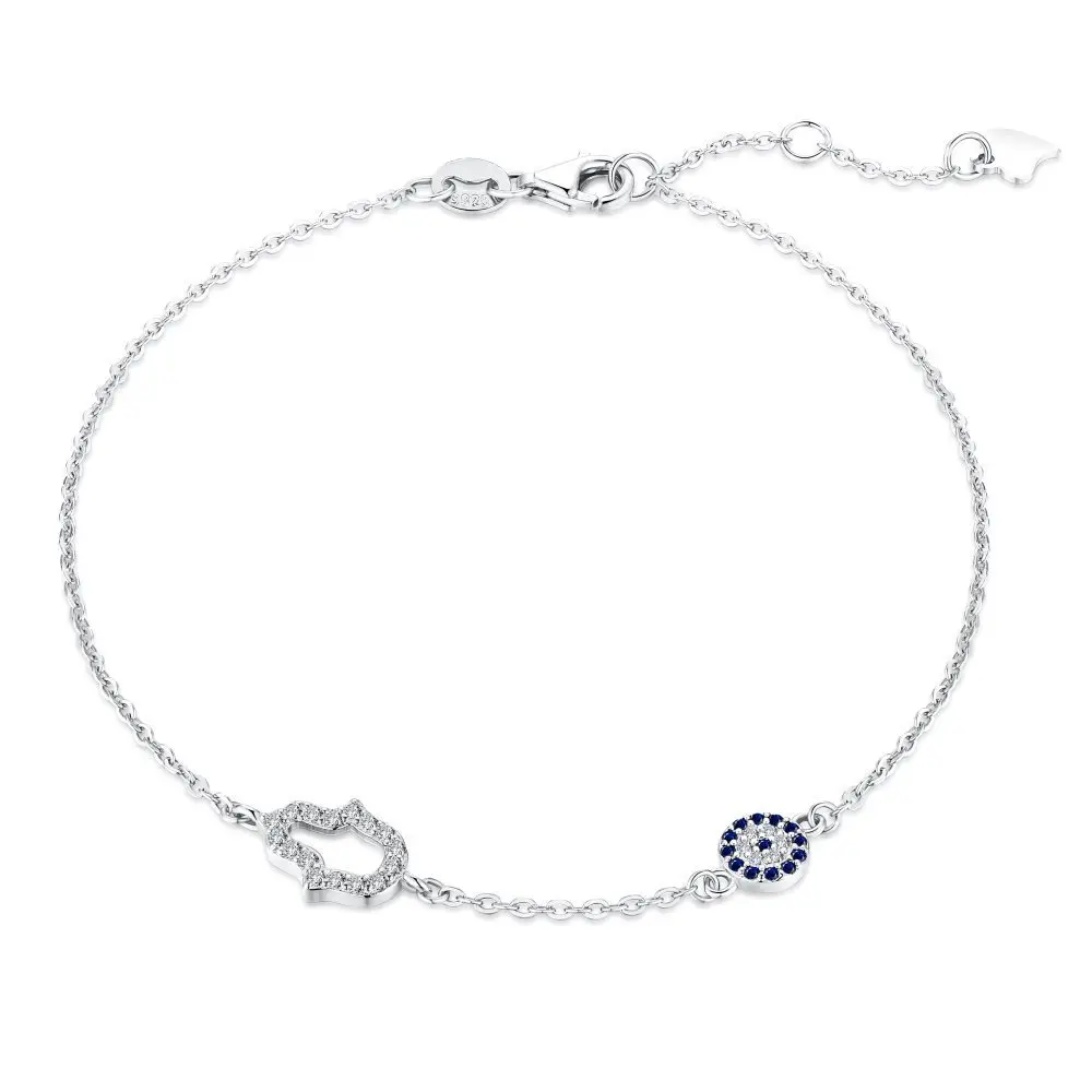 

MSB015 Trendy Style 925 Sterling Silver Zircon Bracelet Gift Popular Jewelry Accessories Supplies Devil Eye Shape