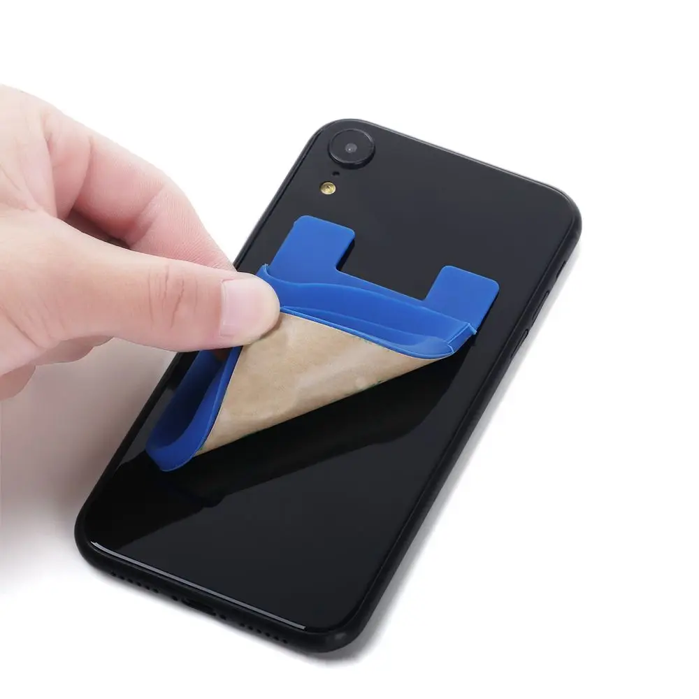 New Silicone Universal Elastic Phone Card Holder Card Pocket Wallet Case