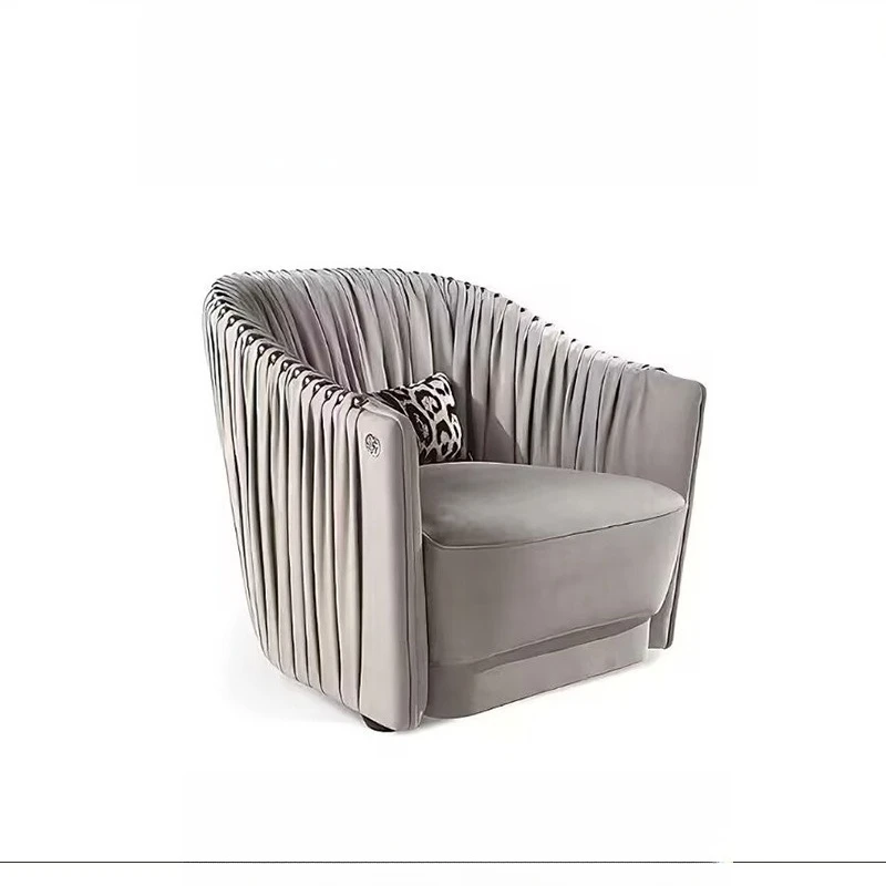 

Light luxury matte leather sofa modern designer villa living room furniture