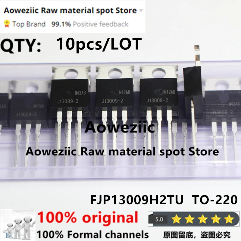 Aoweziic-Transistor de conmutación Original importado FJP13009H2TU FJP13009H2 piezas TO-2022, 100% + 10 E13009-2, 12A, 220 V