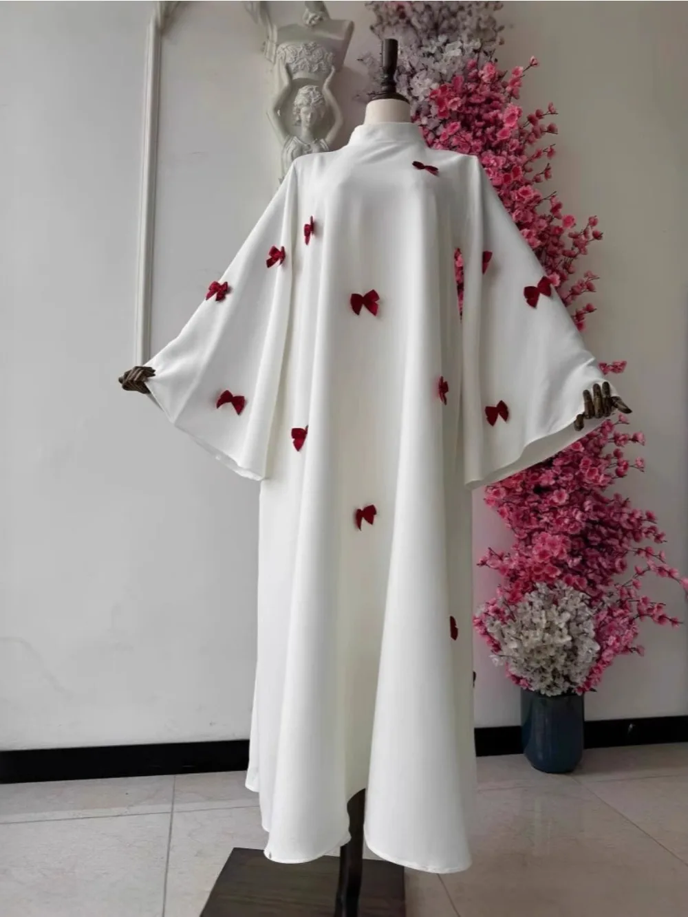 فستان نسائي للعيد بفيونكة عباية إسلامية حفلة جلابية رمضان فساتين طويلة فضفاضة فيستدوس لارغوس قفطان عربي رداء طويل المغرب الخريف #4