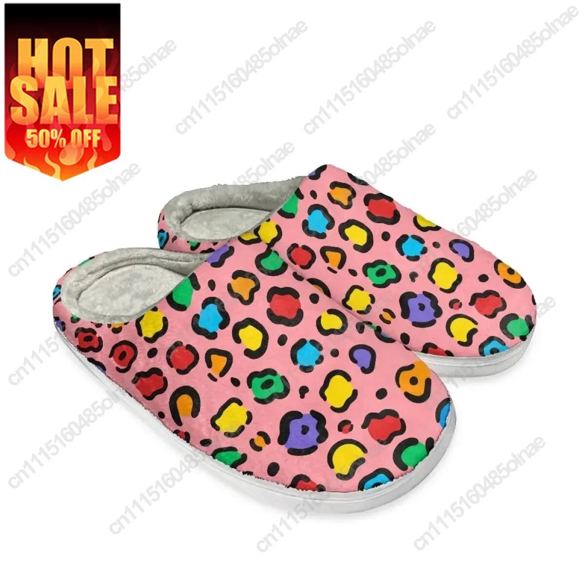 Leopard Casual Home Bedroom Comfortable Women's Autumn Winter Warm Cozy Cotton Slippers Print On Demand
