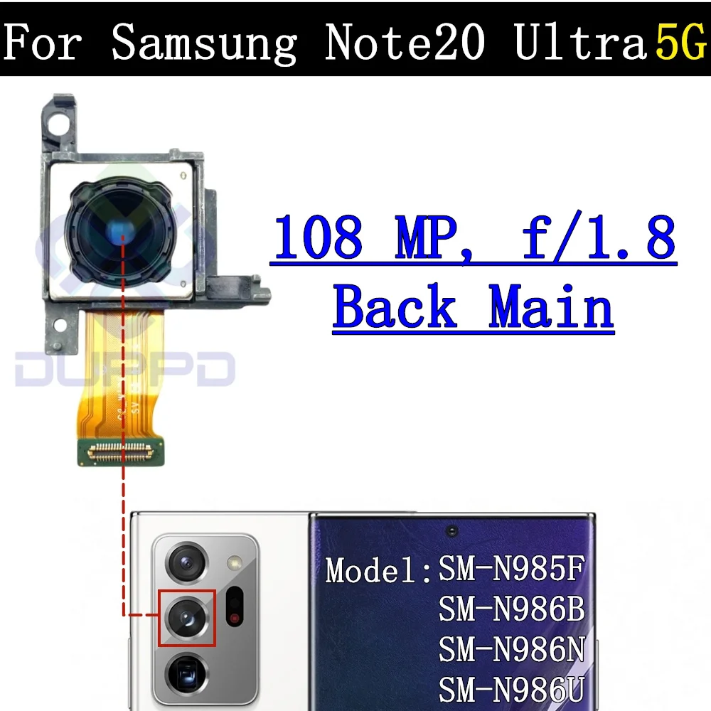 Back Main Wide Front Camera For Samsung Galaxy Note20 Ultra 5G N986B N986N N986U N985F Rear Camera Frame Cover Lens