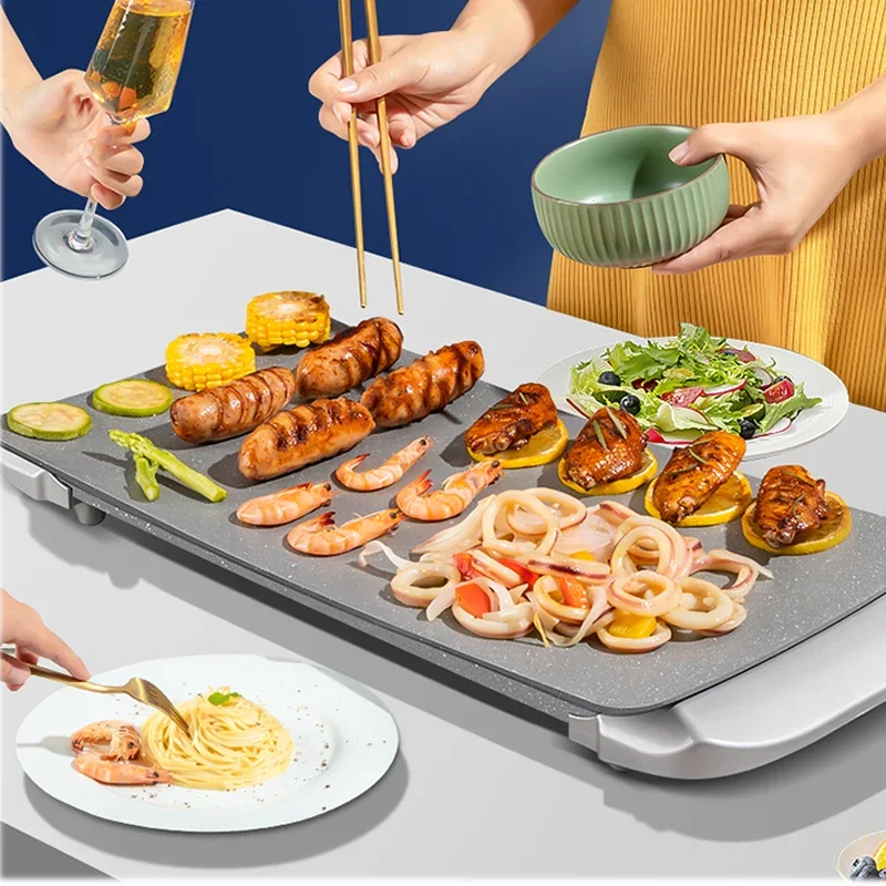 New Electric Barbecue, Electromechanical Grill Instant Boiled Hot Pot All-in-one Pan Barbecued Fish Household Multi-function In