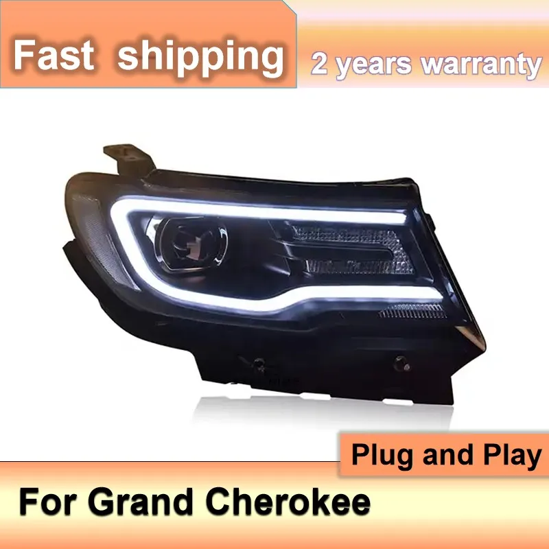اكسسوارات السيارات ل رئيس ضوء ل جيب جراند شيروكي 2017-2020 جراند شيروكي رئيس ضوء DRL بدوره إشارة عالية شعاع العارض L #2