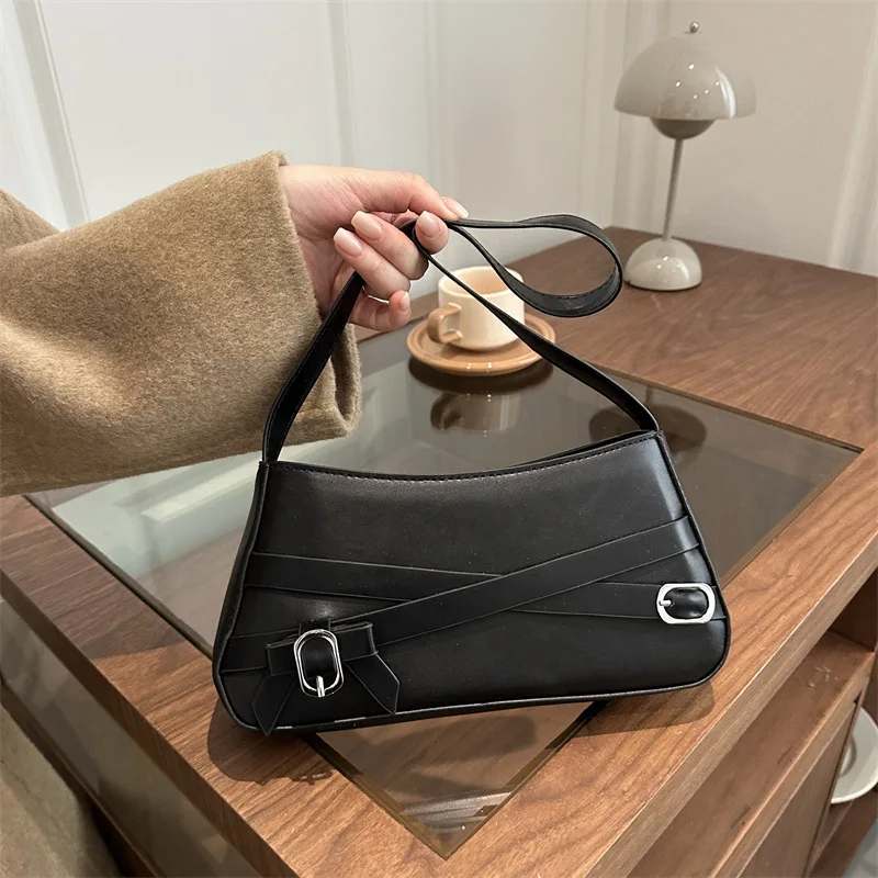 One-shoulder Bag Armpit Handbag Crossbody Bag Niche Design Fashionable All-matching Casual Woman Simple Solid Sweet