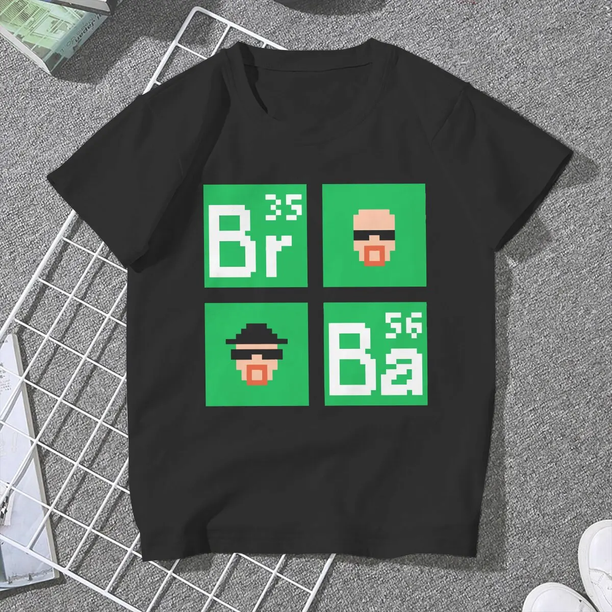 Movie Breaking Bad Pixel Art Pattern Tshirt Graphic Women Tops Vintage Goth Fibre Harajuku Polyester T Shirt