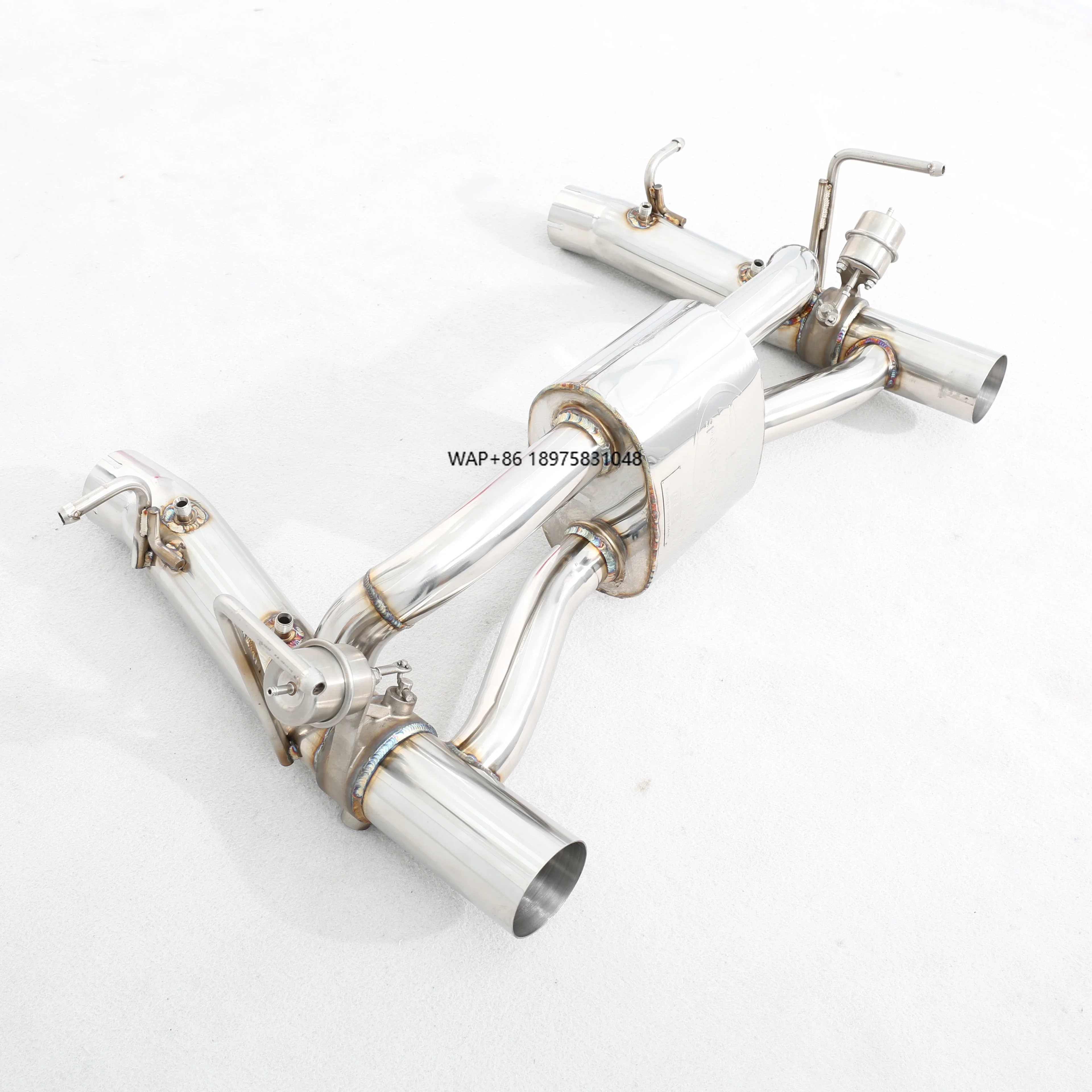 

Custom Designed 304 Stainless Steel Mirror Polished 1.5mm Thick Valved Exhaust System Perfect Fit for F8 3.9T V8 Engine
