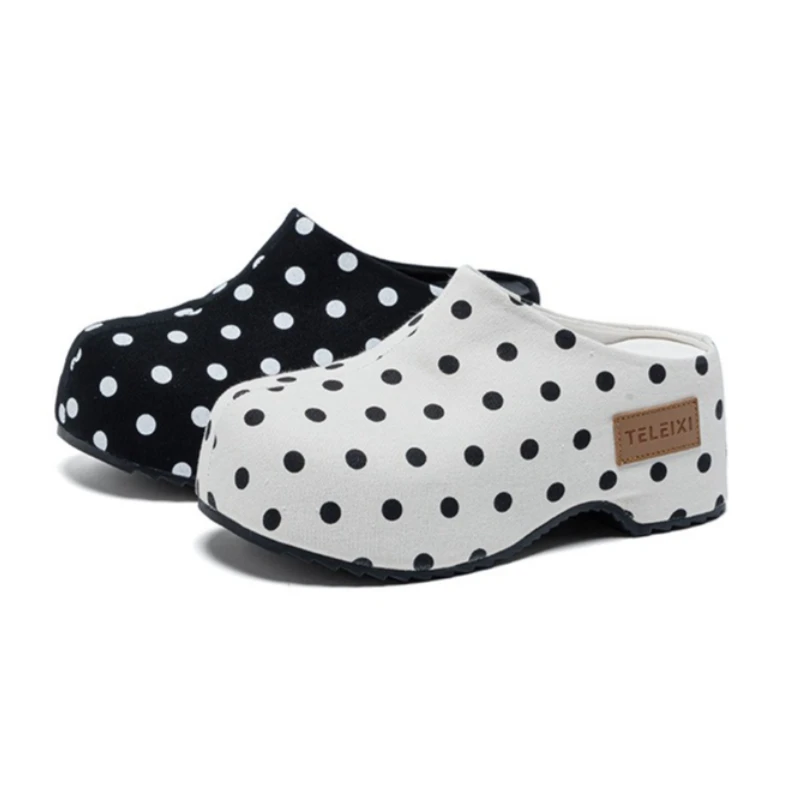 

CICIYANG 7cm Women's Slippers 2026 Spring and Summer New Chunky Platform Casual Closed Toe Half Slippers Female Muller Shoes