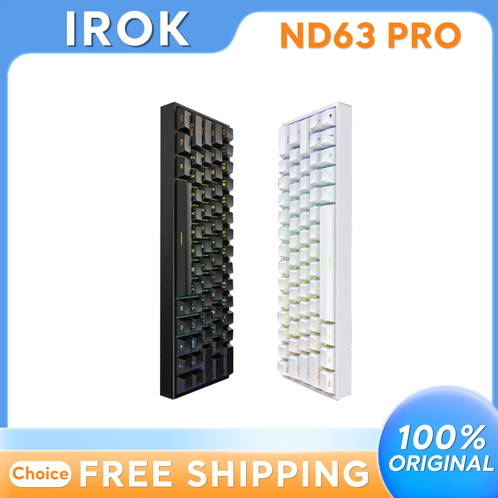 

Игровая механическая клавиатура IROK ND63pro, алюминиевый сплав, магнитная, с возможностью горячей замены, 8 кГц, проводная технология макросов, компьютерная периферия