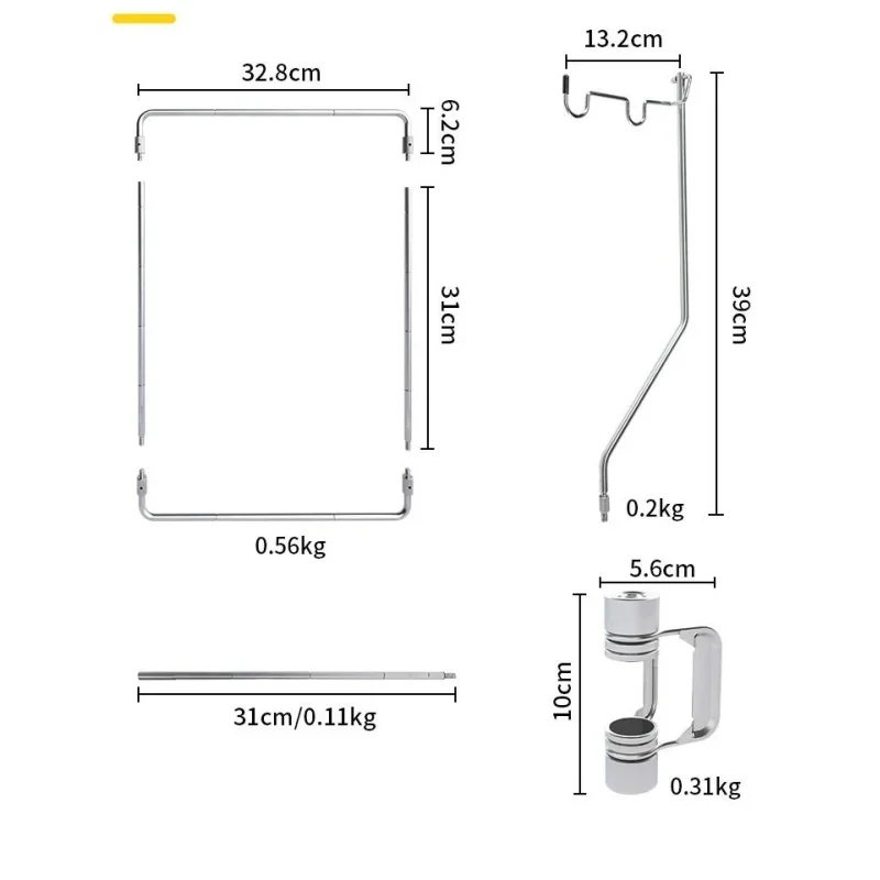 Imagem -05 - Outdoor Igt Tabela Acessórios Quadro Desktop Expansível Portátil Camping Light Stand Desktop Inoxidável Novo