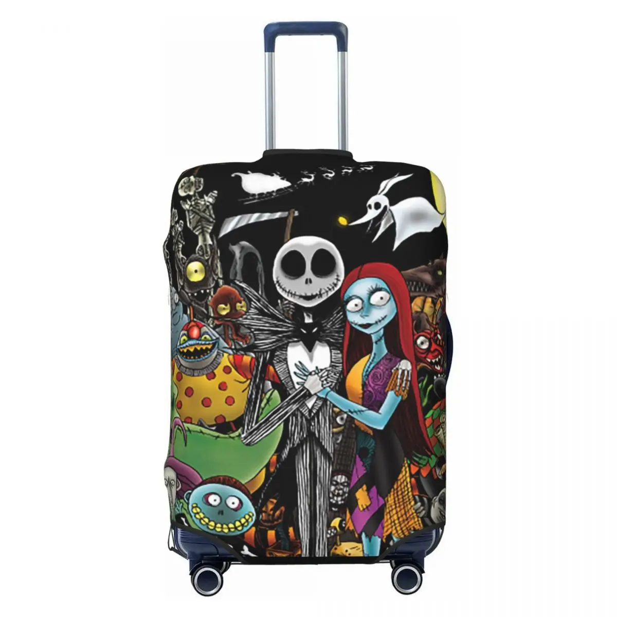 

Custom Horror Movie Tim Burton Christmas Jack Skellingtons Luggage Cover Cute Travel Suitcase Protective Cover for 18-32 Inch