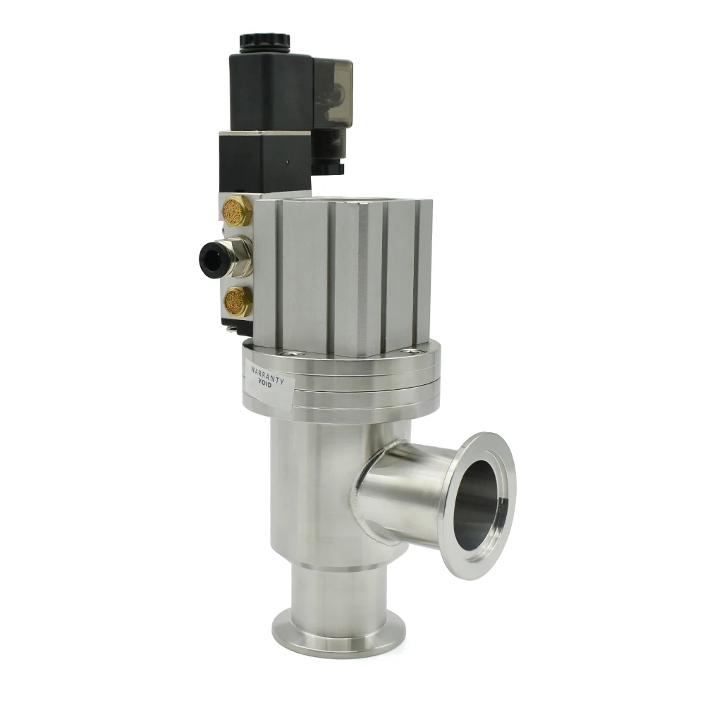 KF16 KF25 KF40 KF50 Vacuum Pneumatic Angle Valve 24/220V Y-shaped L-shaped SS304 Vacuum Flange Gas Safety Flapper Valve