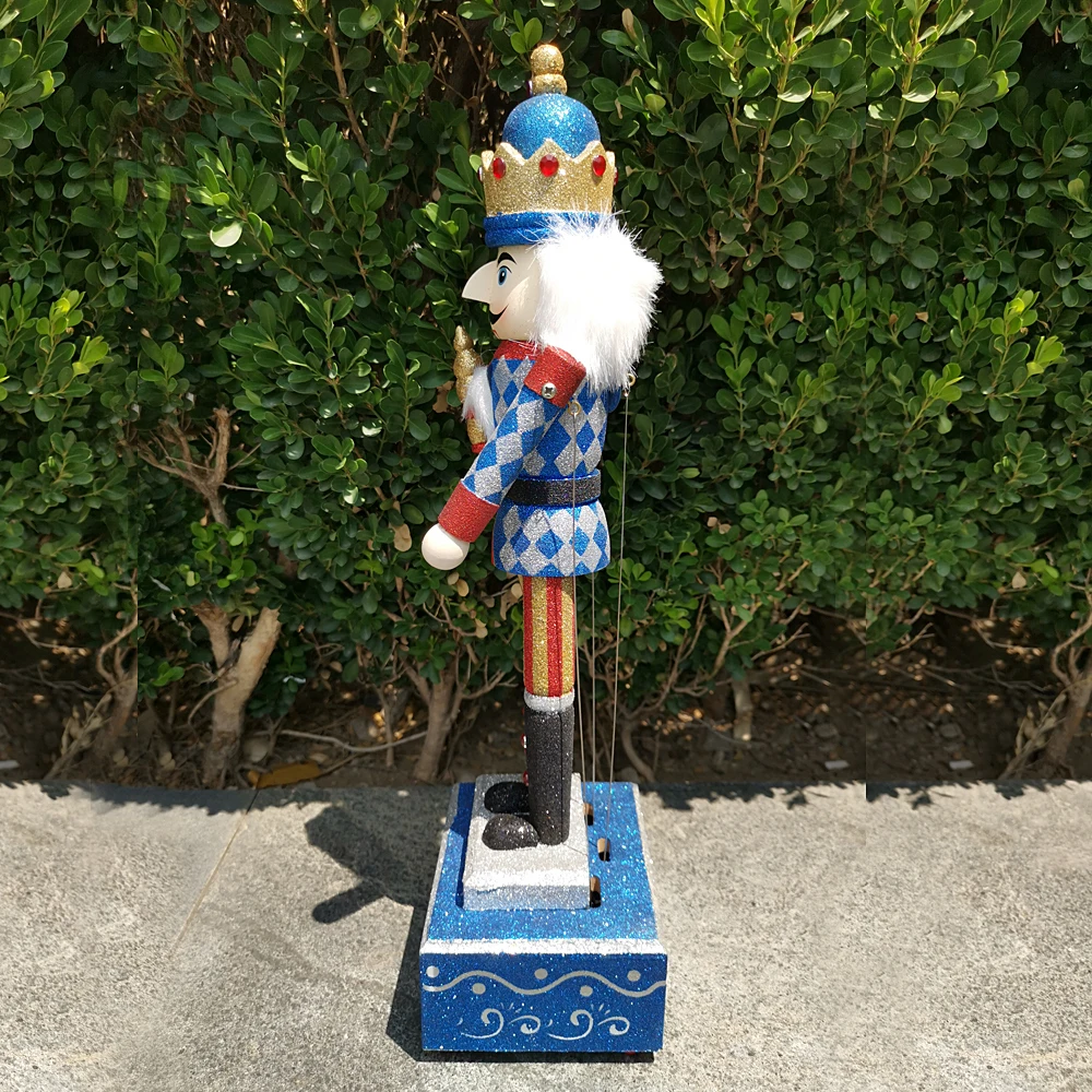 48cm 호두까기 인형 뮤직 박스 군인 춤 인형 인형 절묘한 페인트 나무 수제 인형 크리스마스 선물 장난감, HT074