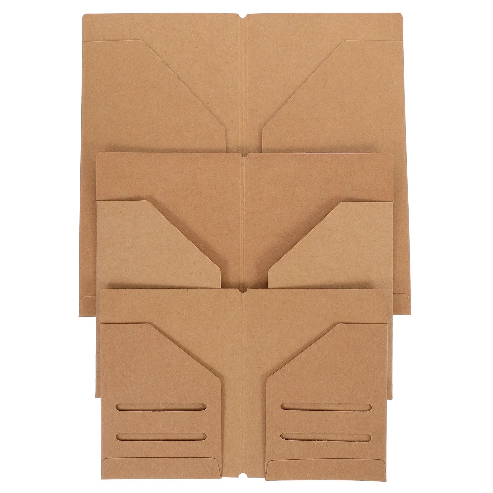 

3pcs Kraft Paper Organizer Document File Holder Notebook Receipt Storage Bag Compact Portable File Folder