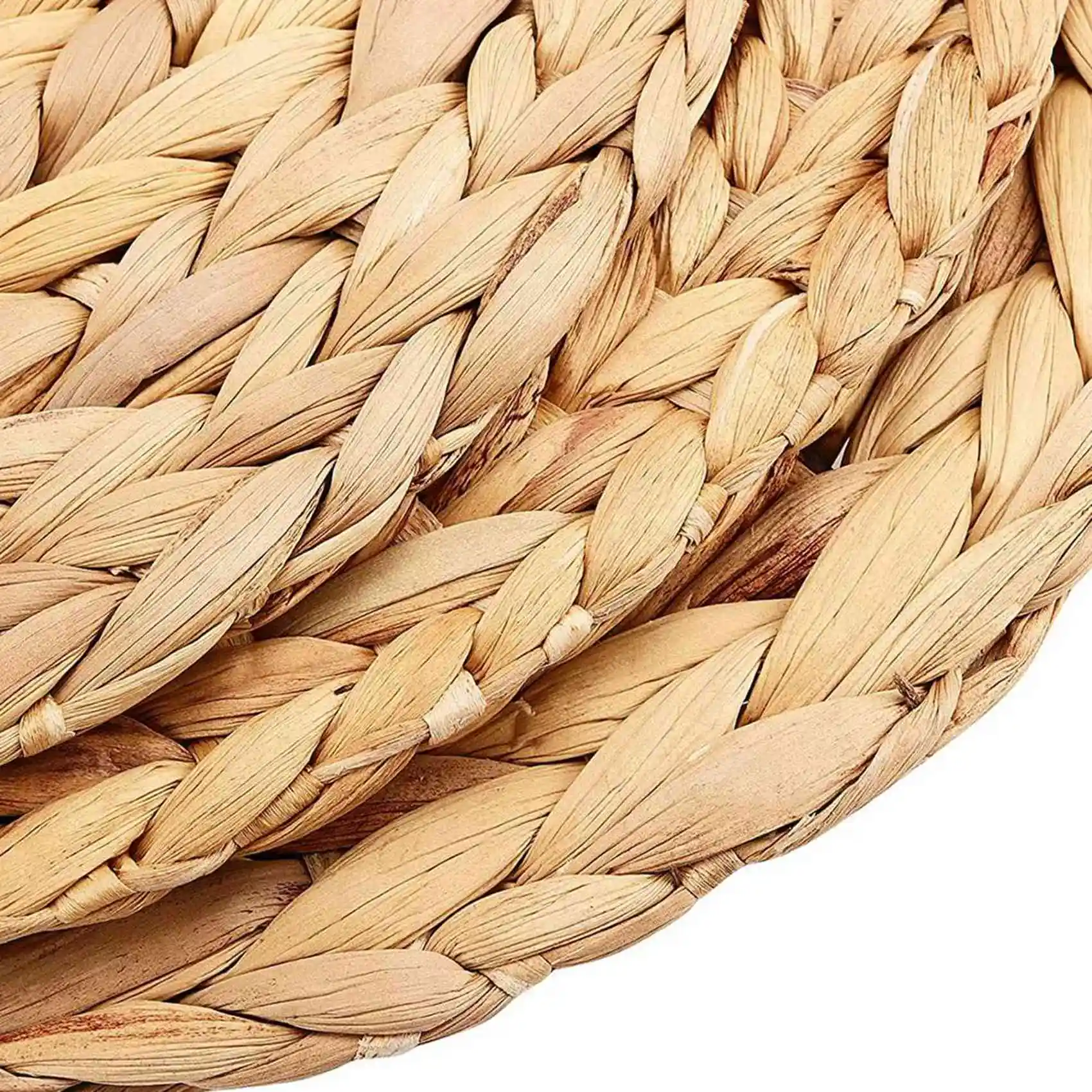 مفارش أطباق مستديرة منسوجة ABMS-2X، مفارش منسوجة من الراتان المائي، مفارش طاولات مستديرة مضفرة من الخيزران، وسادات عازلة غير قابلة للانزلاق #4