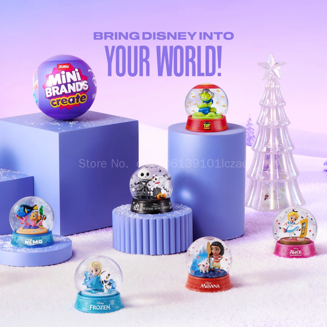 ZURU Mini Brands Disney Snow Globe Create DIY Blind Box Surprise Ball Miniature Toys Capsule Collectibles Style Unboxing Toy view 6