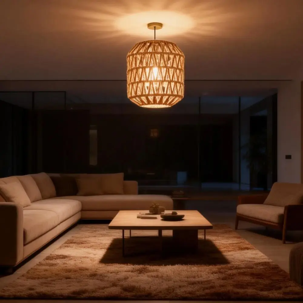 Vintage 13*15cm Pendant Lamp Shade Bohemian Style Home Decor Light Cover Handwoven Hanging Lamp Shade