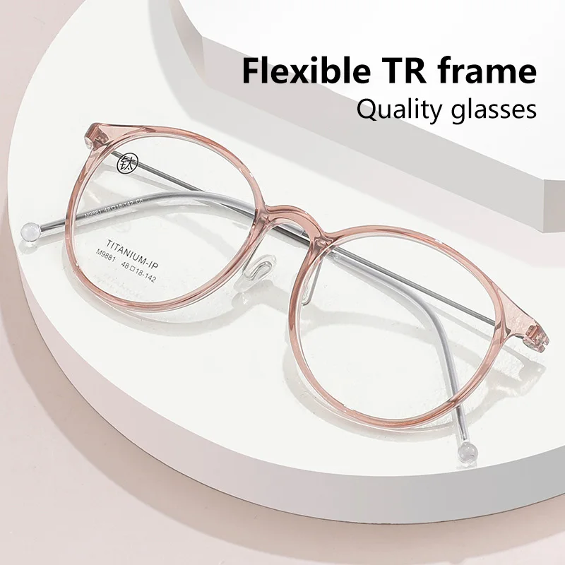 Ultralight Titanium TR90 Myopia Glasses Retro Round Optical Prescription Eyeglasses Frame Men And Women