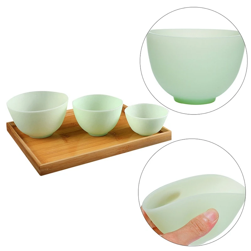 3Sizes Odorless Silicone Bowl Mixing Face Bowls Facial Mask Skin Applicator Facemask Stirring Bowl Seasoning Essential Oil Bowl