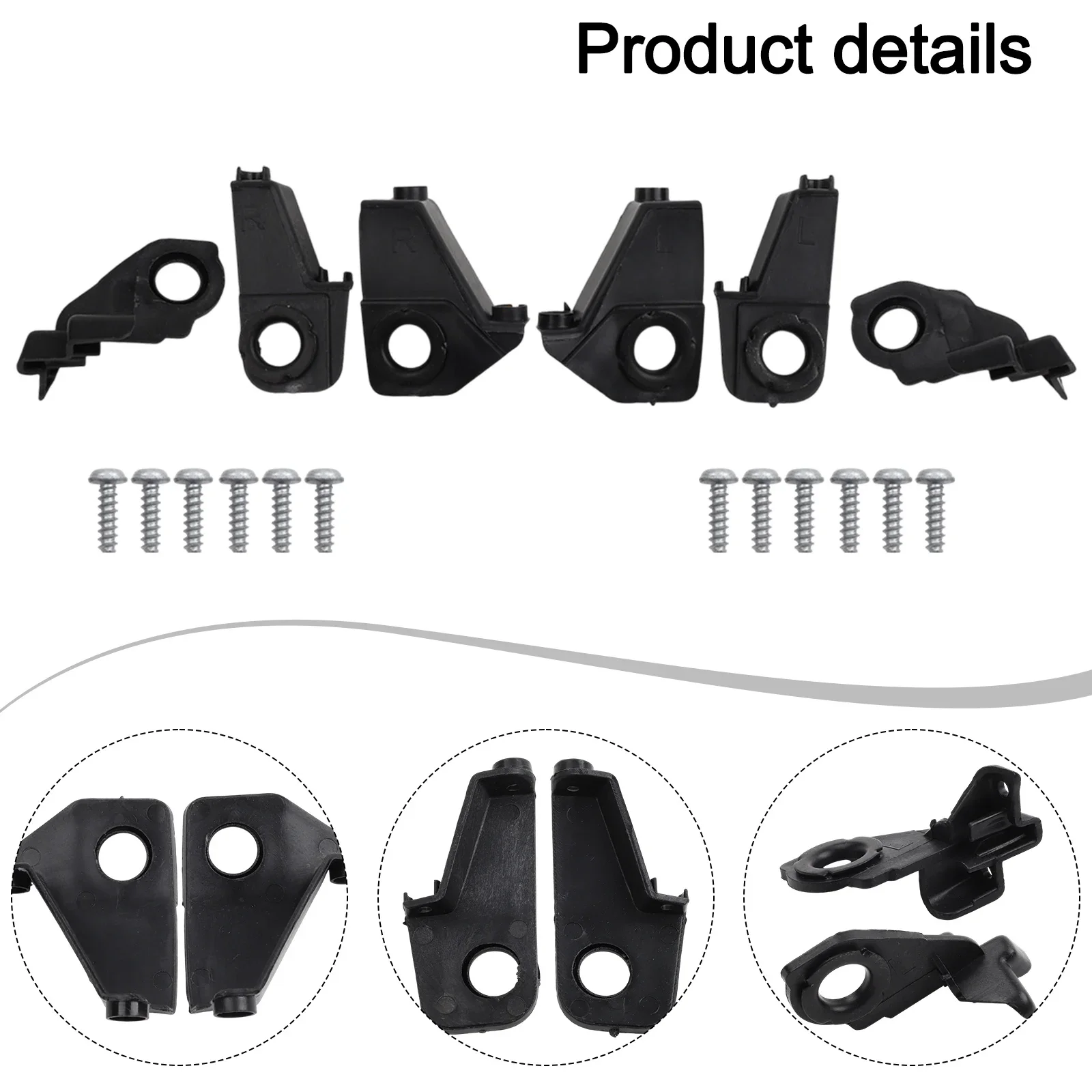 

Car Accessories Bracket Mount Clips 18pcs Kit Direct Replacement Easy Installation Fits Left And Right For 2009-2013 Models
