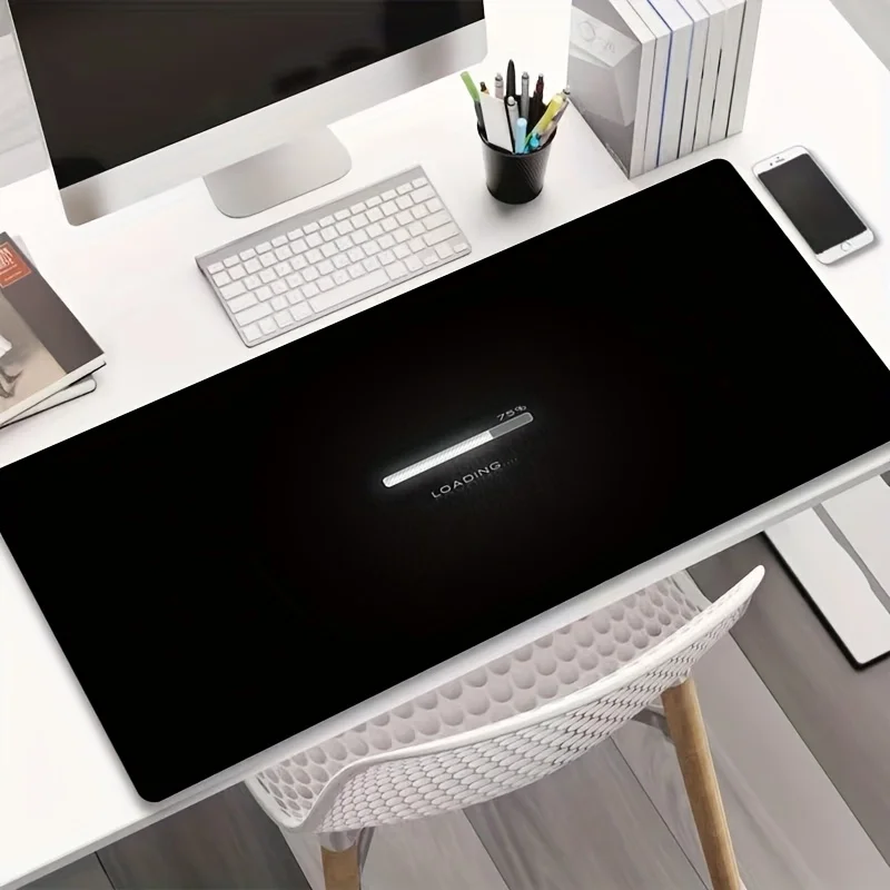 Очень большой коврик для игрового стола с противоскользящей поверхностью — сверхмощный коврик для клавиатуры и мыши компьютера, черный настольный коврик, подходит для офиса