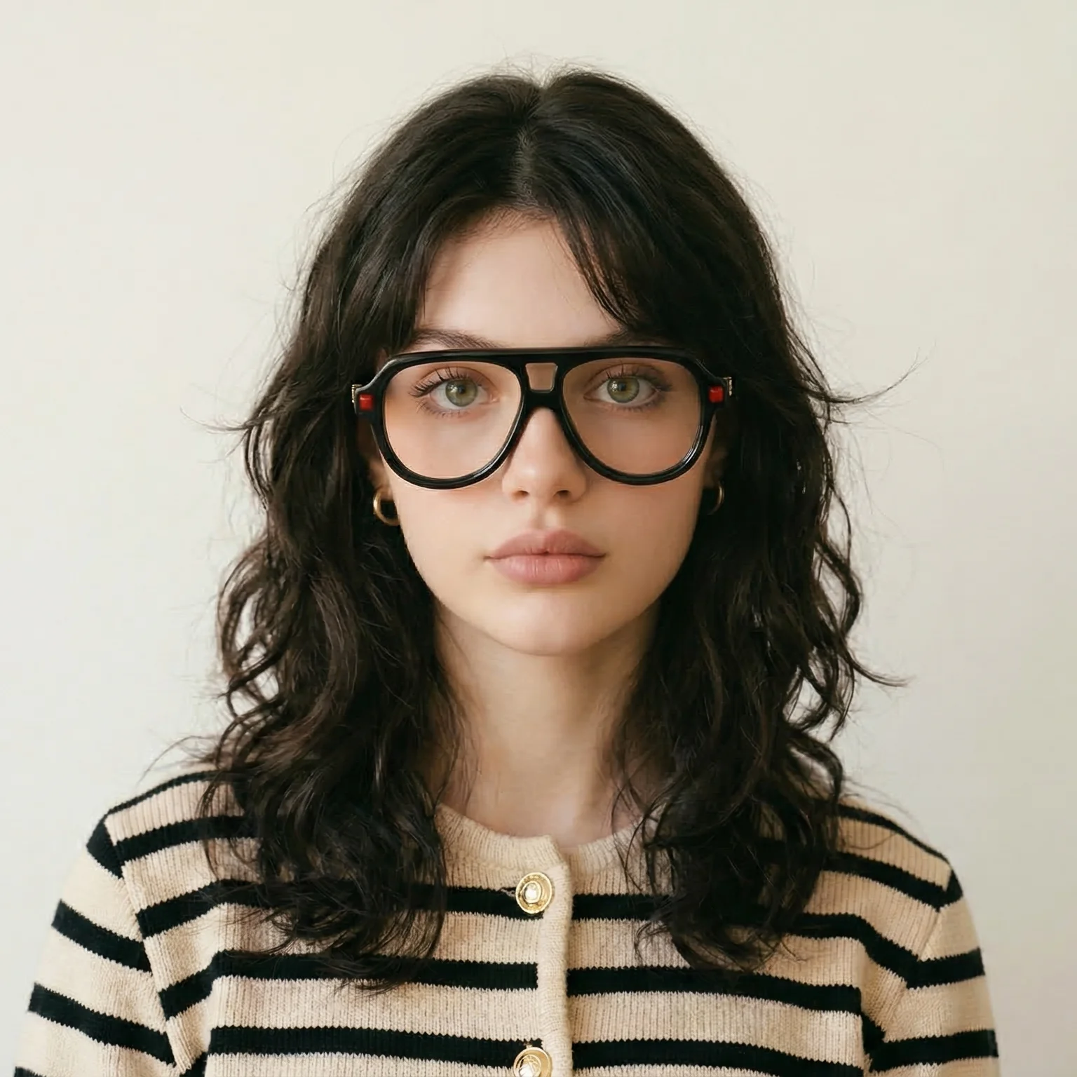 Vintage Unisex Oversized Pilot Thick Plastic Frame Anti Blue Light Glasses Fashion Eyeglasses for Daily Computer Use