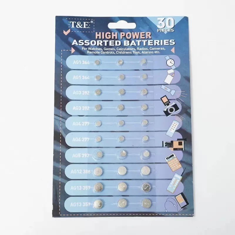 Pilas de botón de 1,5 V y 3V AG1 AG3 AG4 AG10 AG12 AG13 CR2016 CR2025 CR2032 pila de moneda de litio reloj juguetes batería de Control remoto