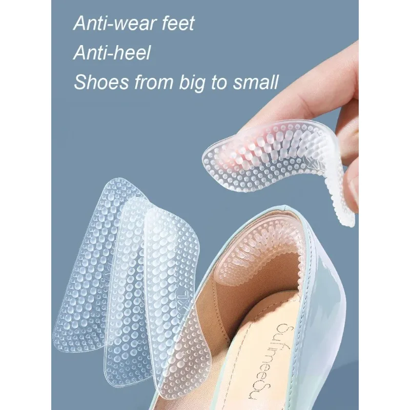 Upgrade Silicone Heel Stickers Heels Grips for Women Men Anti Slip Heel Cushions Non-Slip Inserts Pads Foot Heel Care Protector